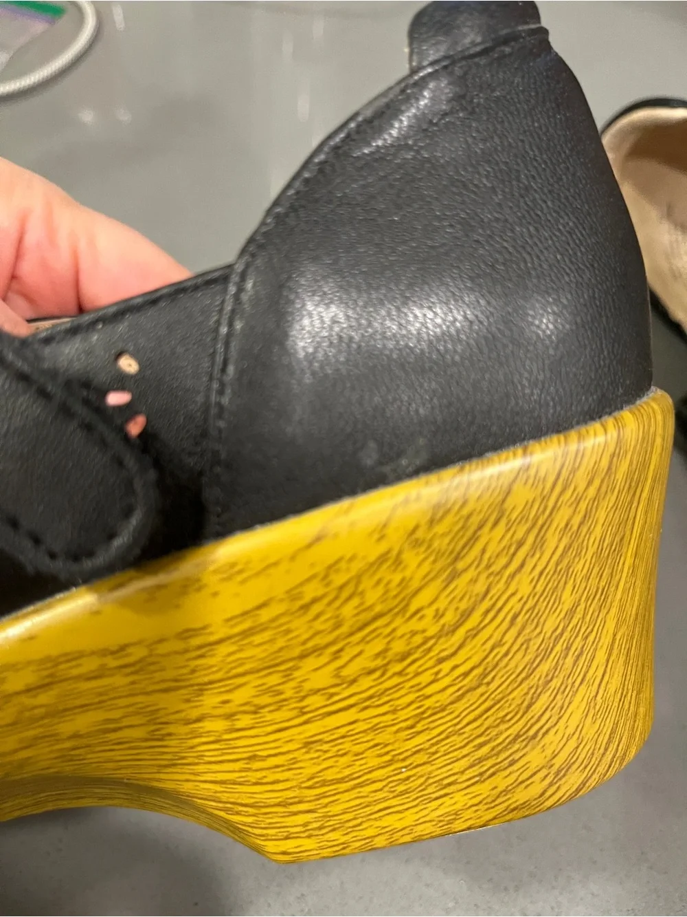 Alegria Black Mary Jane Flats with Yellow Outsole size 42